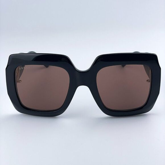 NEW Gucci GG1022S 005 Black Brown Square Chain Women Sunglasses - Picture 3 of 14